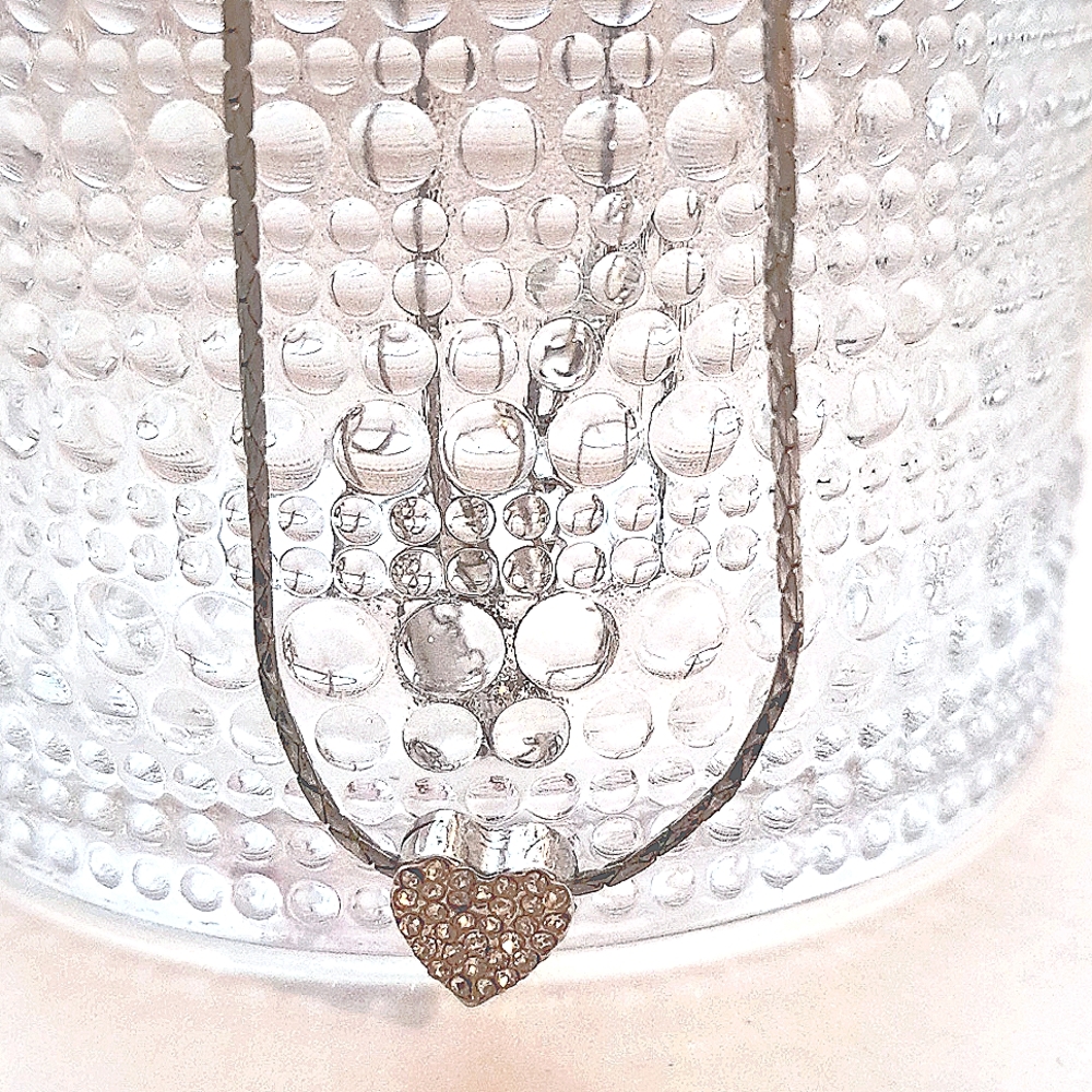 Rhinestone Pave Heart Necklace